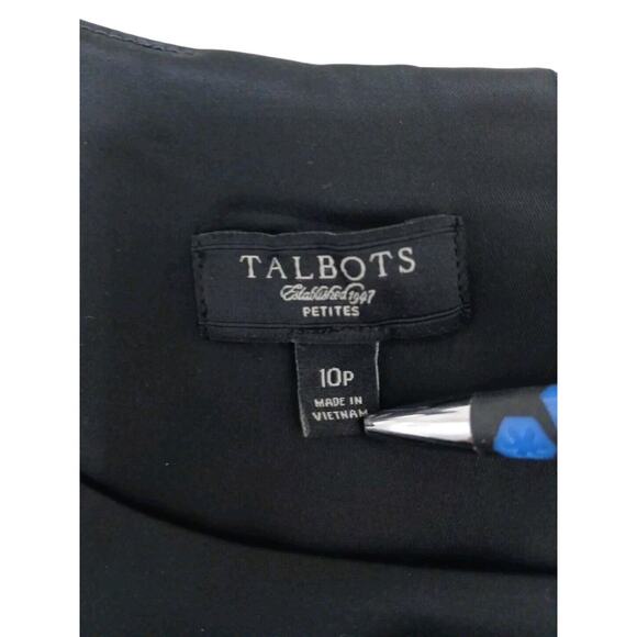 Talbots Satin Cocktail Dress Sz 10 Black Semi Formal Whimsigoth Elegant Party - Picture 16 of 17